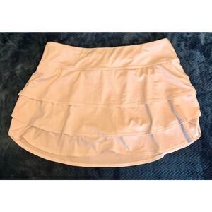 Athleta Women's White Tiered Athletic Skort Size L Pocket Tennis